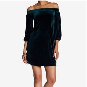 Off the shoulder velvet dress